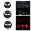 3pcs Air Conditioning Control Switch Knob Button Aluminum A/C Control Panel Switch Knob for MK5 MK5 B6 2005-2009
