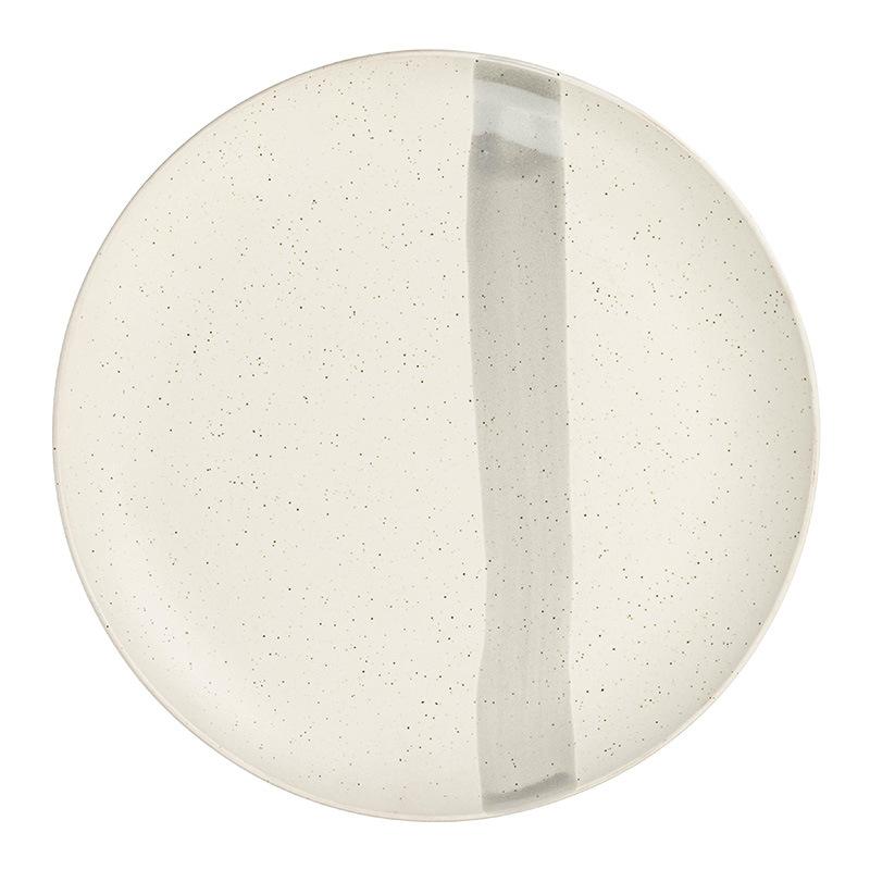 Japanese Western Food Plate Ceramic Large Plate Household Plate Vegetable Plate Sesame Glaze Tableware Pasta Plate Restaurant Salmon Plate