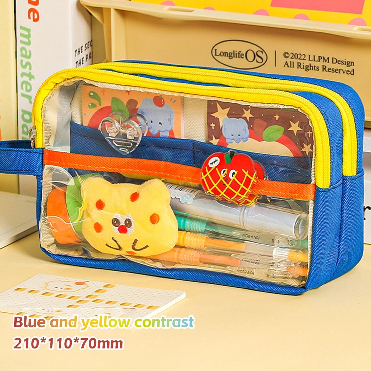 

Large Capacity Pencil Bag Simple Japanese Ins Style Multifunctional Bag School Stationery Organizer For Junior High Students