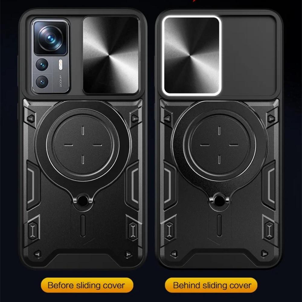 For Xiaomi 12T Pro Case Shockproof Armor Slide Camera Protect Coque For Xiaomi Mi12T Mi 12T 12 T Pro Xiaomi12T Ring Holder Cover