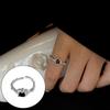 Korean Style S925 Silver Plated Geometric Open Finger Ring - Women's Vintage Hip Hop Jewelry for Index or Pinky Finger.