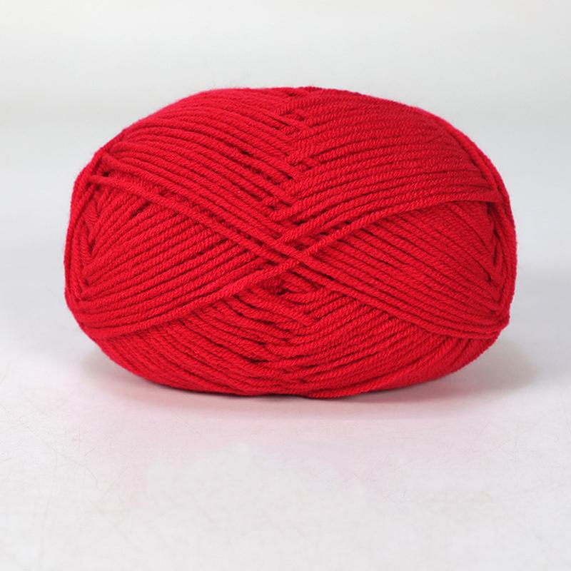 Milk Cotton Yarn 4 Strand Combed Fiber Milk Cotton Medium Fine Yarn Handmade Knitted Sweater Scarf DIY Material Bag