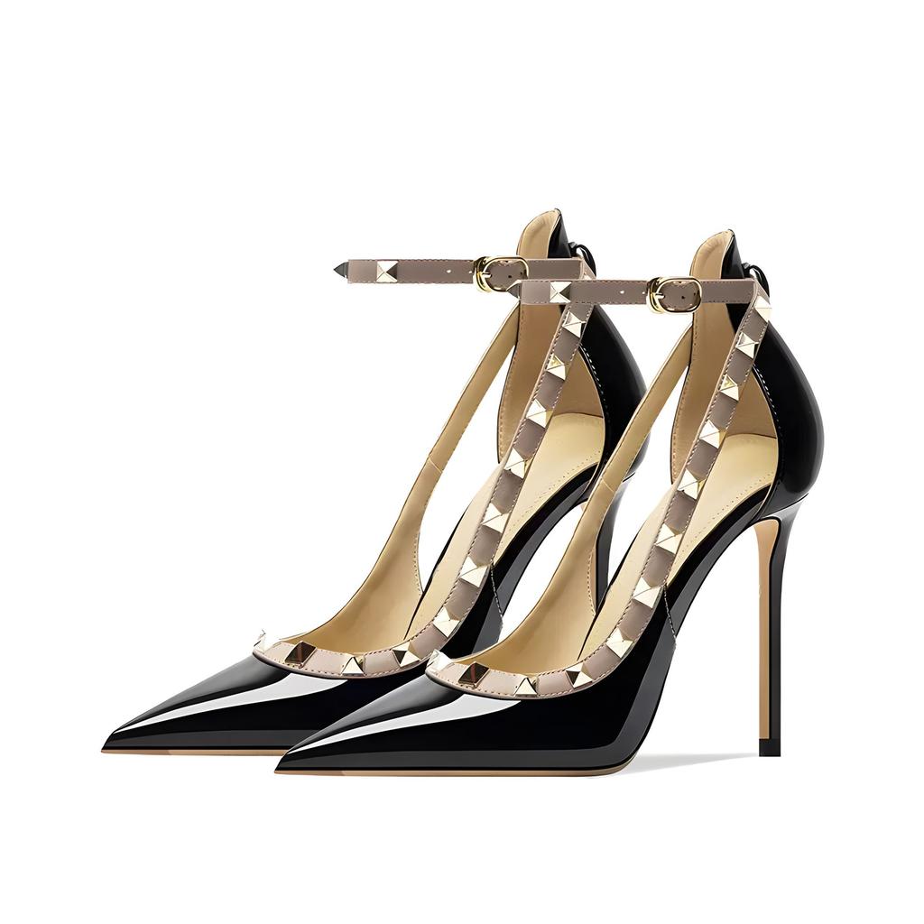 Willow Nails Ankle Strap Buckle Patent Leather Ultra-Fine High Heel Large Size 35-44 Women'S Single Shoes