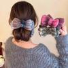 Korean Retro Flocking Bow Hair Claw – Versatile Headwear Accessory