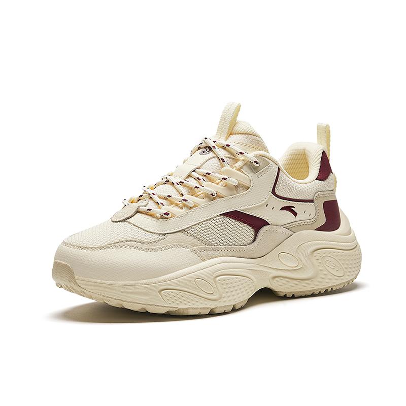 Anta Star Comfortable Shock Absorbing Wear Resistant Low Top Casual Shoes Women Casual Shoes White Red 922428837-6