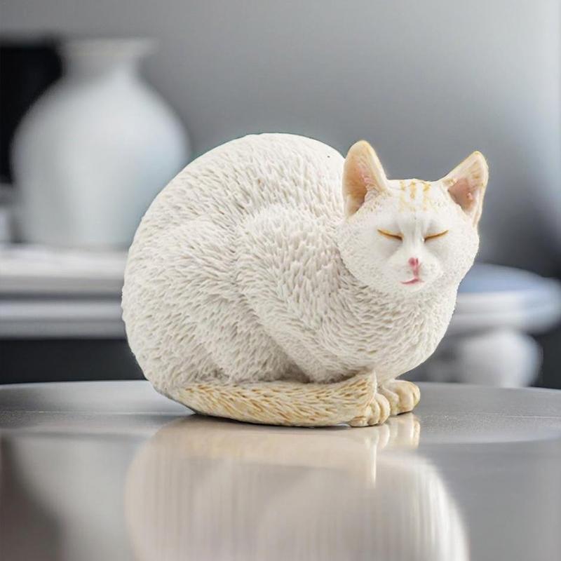 Katzenstatuen Heimdeko PVC Handgefertigt Solide Lebensechte Katzenfiguren Schreibtisch Katzenmodell Sofa Bücherregal Schreibtischornamente Gastgeschenke