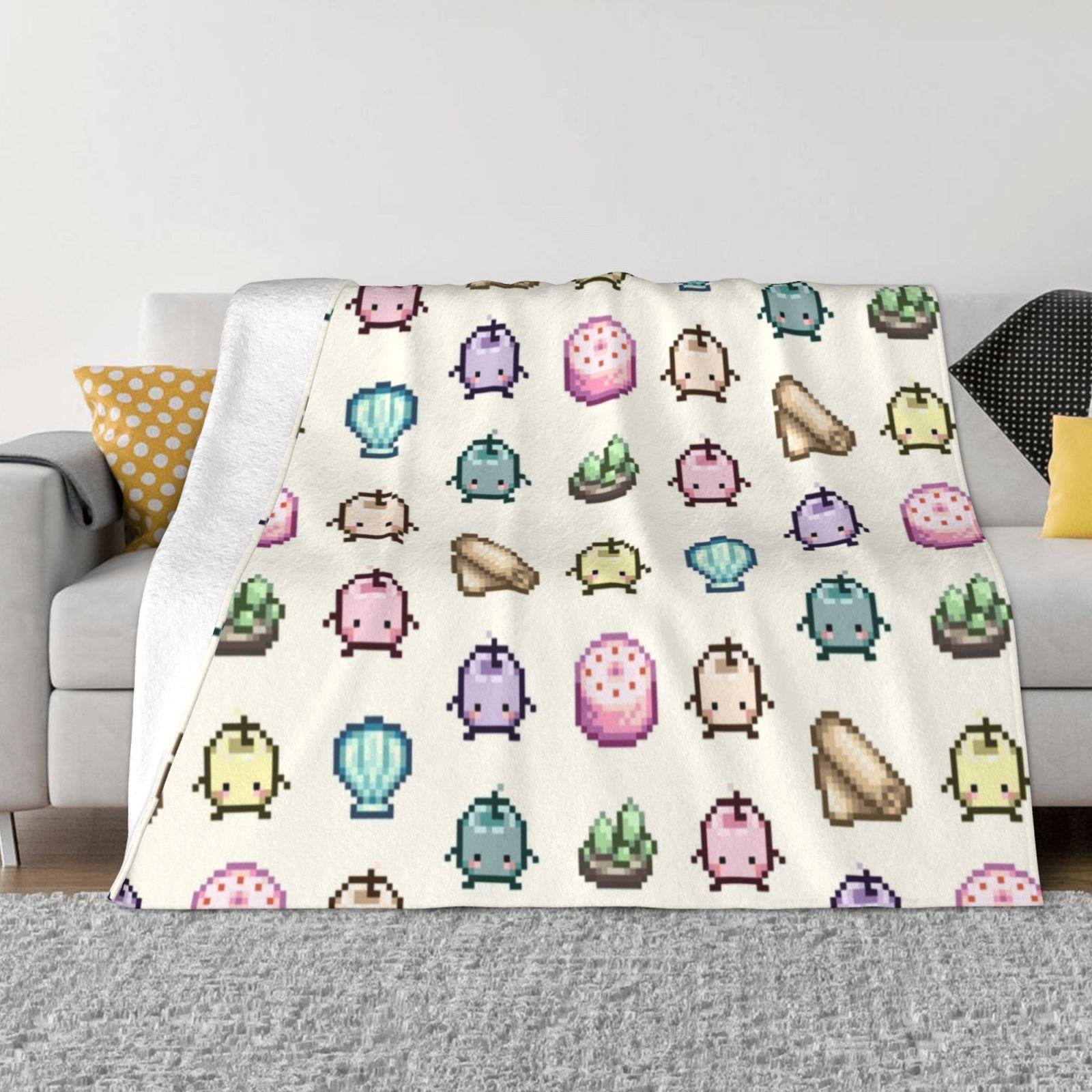 

Stardew Valley Danish Pastel Junimo Set Blanket Soft Warm Travel Portable Blanket Stardew Valley Sdv Pink Danish Pastels Fish 30x40in