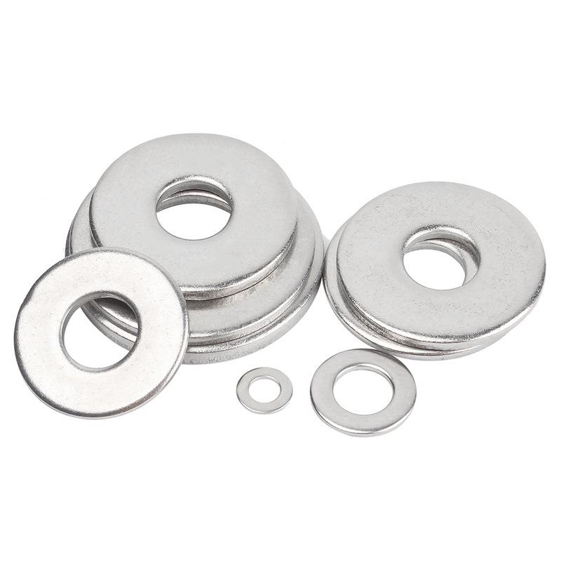 304 Stainless Steel Flat Washer, Large & Thick, Sizes M2-M42 Screw Spacer