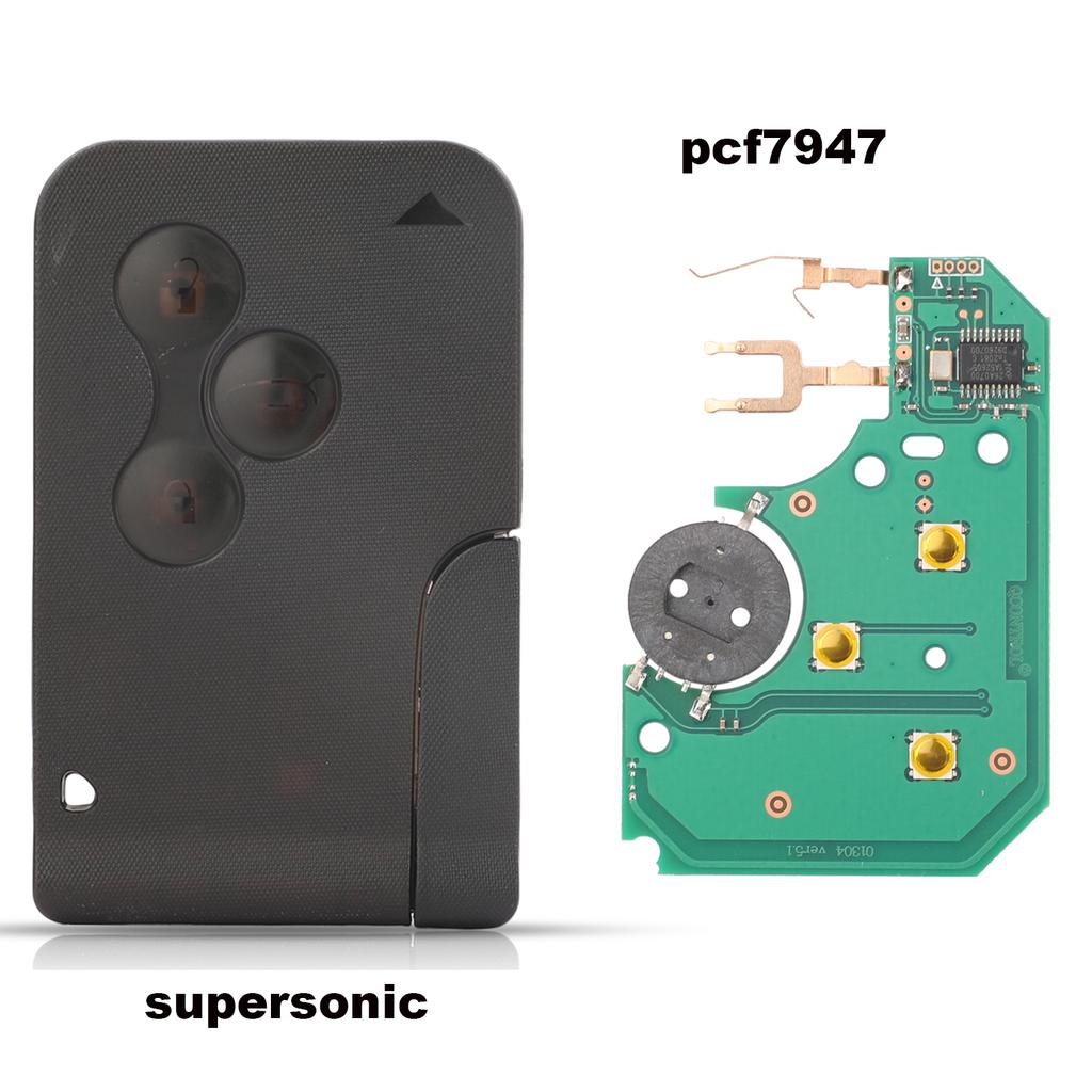 Jingyuqin 3 Tasten 433Mhz ID46 PCF7947 Chip & Einsatz Kleiner Schlüsselbart Fernbedienung Smart Key Karte Für Renault Megane Scenic Grand
