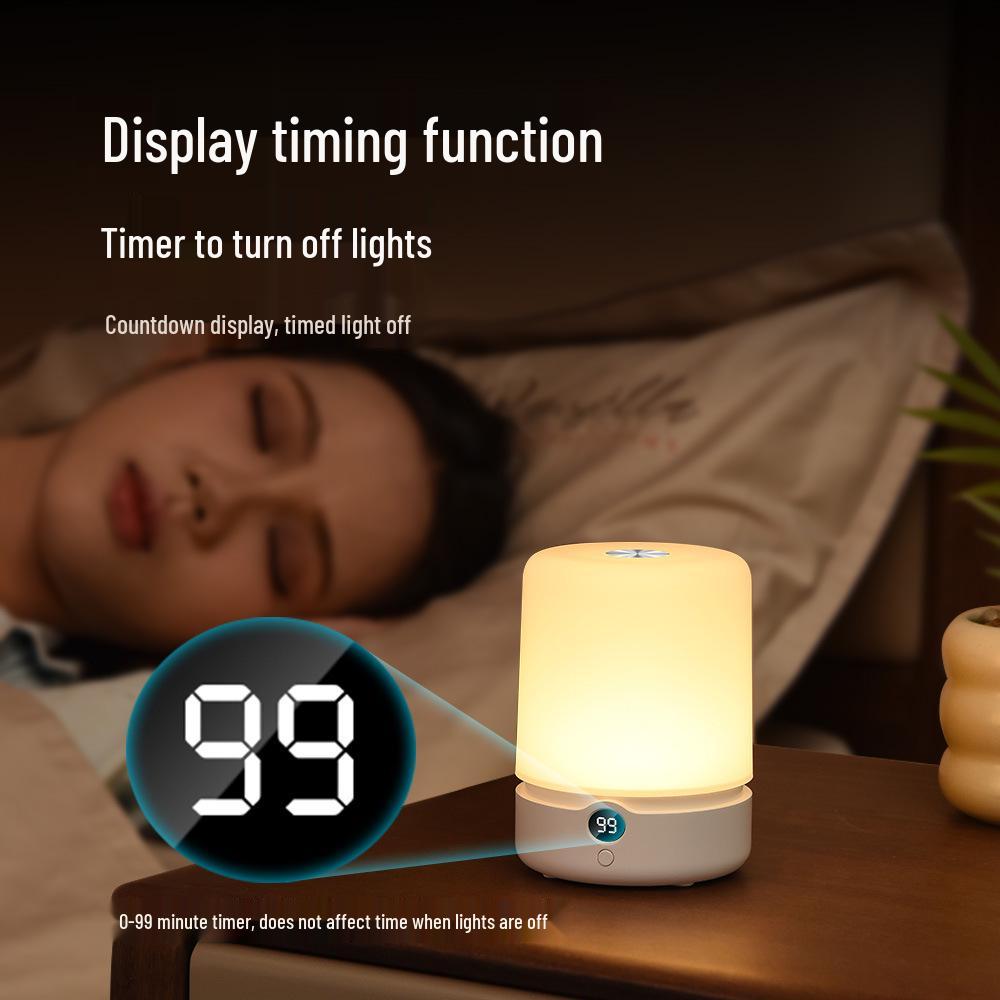 Cylindrical USB LED Night Light with Timer - Bedside Sleep Companion