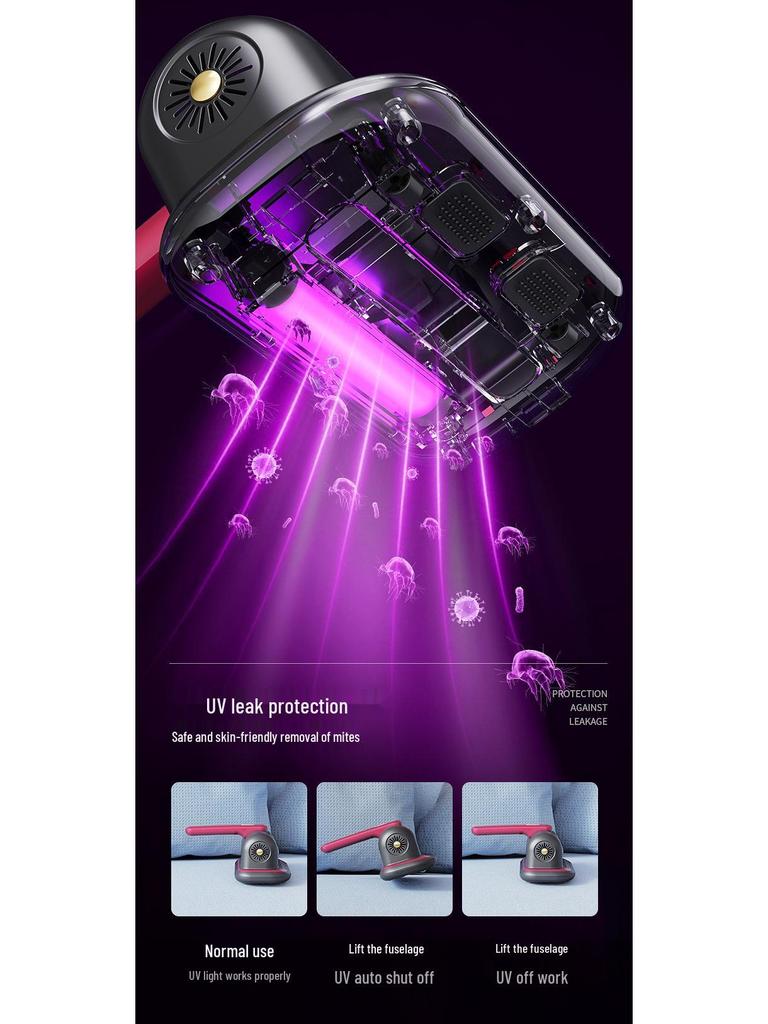 Handheld Wireless Ultrasonic Mite Remover with UV Sterilization and Powerful Suction