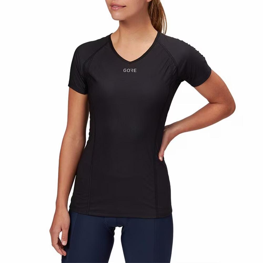 GOREWEAR M Base Layer Windstopper T-Shirt Women - Black (Women'S) Windproof Short Sleeve