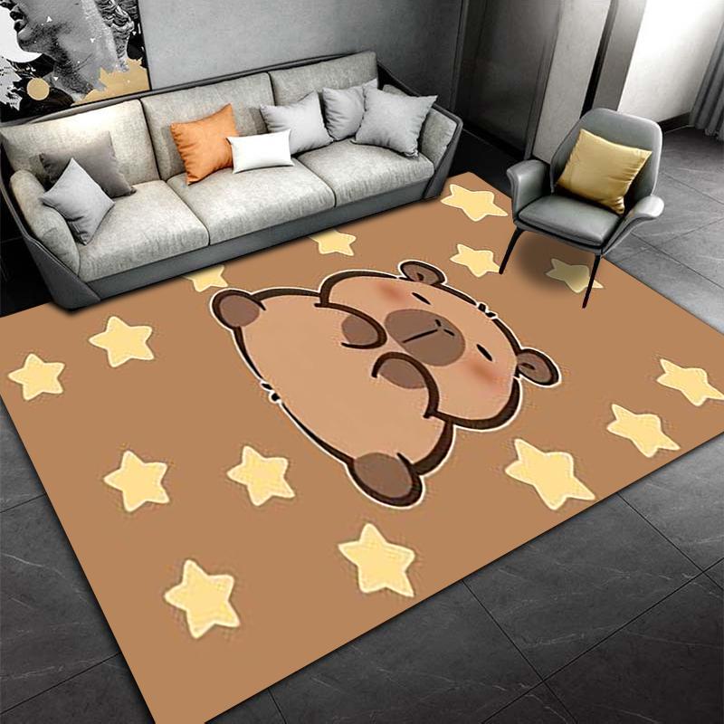 Cute Cartoon Bear and Stars Pattern Carpet for Living Room Decor Suitable for Use As an Anti-slip for Living Room Bedroom Sofas