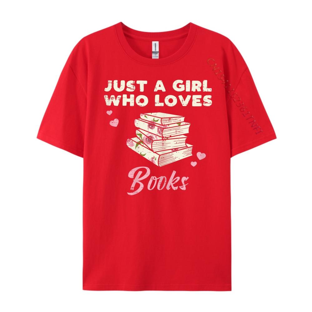 Just Girl Who Loves Books Reading Book Librarian Anime T Shirts Oversized T Shirt S