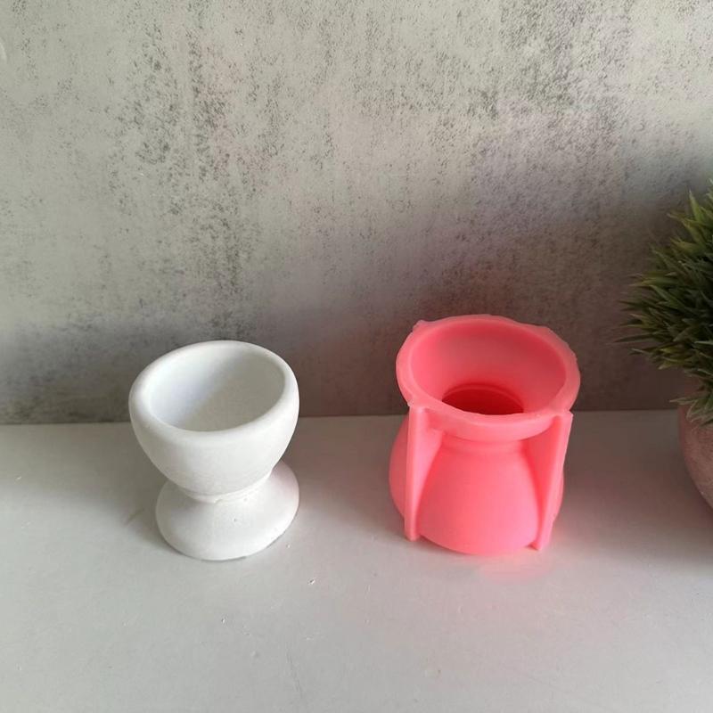 3D Candlestick Silicone Mold Candle Cup Molds Gypsum Candle Holder Mould Stylish Tealight Home Decorations Moulds