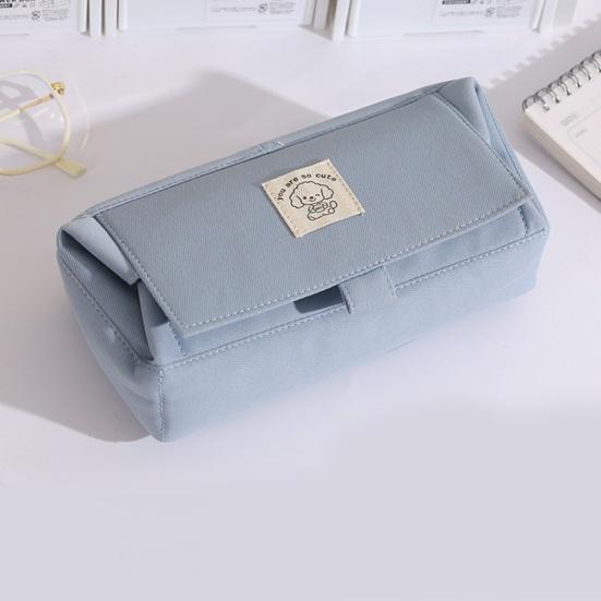 Canvas Pencil Case Double Layer Waterproof Stationery Bag Student Pencil Organizer for School Office Travel Cosmetic Bag