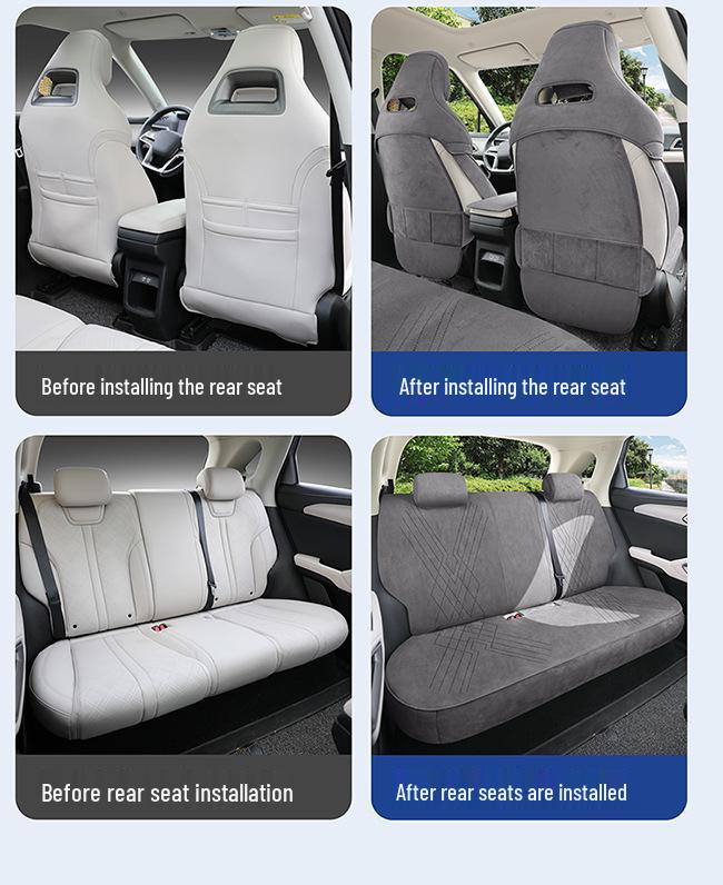 BYD Yuan UP Universal Suede Car Seat Cushion - All-Season, Breathable & Perforated