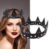 Hallooween Black Queen Crown Headwear Cosplay Sexy Leather Headpiece Carnival Dress Up Party Costume Props
