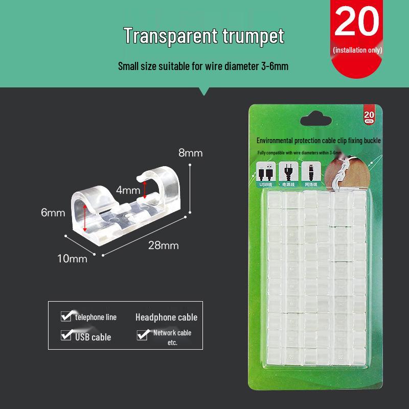 Self-Adhesive Cable Organizer: Nail-Free Acrylic Storage Buckle for Network and Power Cables