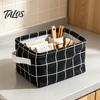 Cosmetic Storage Box Cotton And Linen Bin with Handles, Foldable Waterproof Desktop Space Saving Organizer Organizer, Basket for Makeup Book Baby Toys