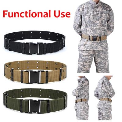 Men/'s BLACK Outdoor Sports Military Tactical Nylon Waistband Canvas Web Belt ONE