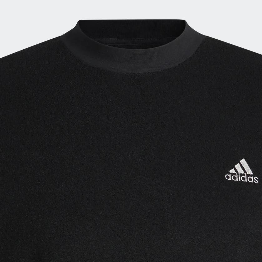 adidas Solid Color Crew Neck Long Sleeve Sweatshirt Men Tops Black HN4551
