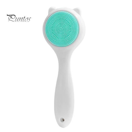 

Щетка для очищения лица в форме кошачьих ушей, силиконовая ручка, гибкая щетина, быстропенящаяся очистка пор, портативный женский массажный скруббер для лица зелёный