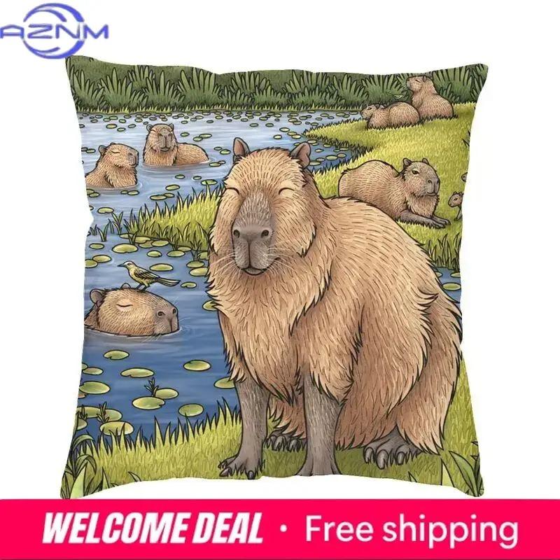 Capybara Home Cushion Cover Animal Pet Nordic Throw Pillow Decor Case