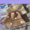 Bamboo Fiber Sun Hat With Wide Brim And Floral Embellishments For Summer Outdoor Activities