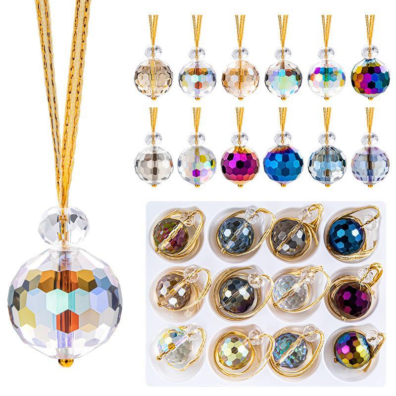 12-Piece Multicolor Crystal Ball Ornaments for Christmas Tree, Party, Wedding, and Home Decor.