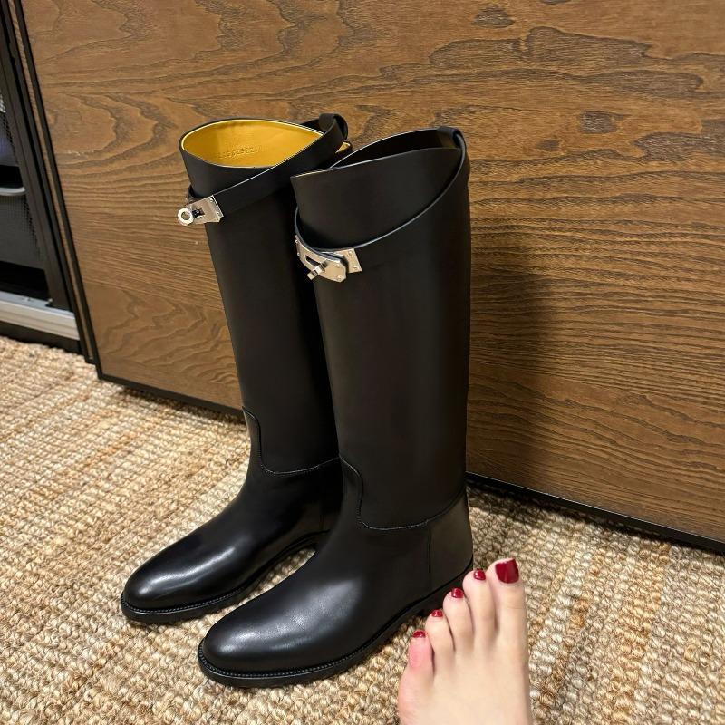 Slimming, Thick-heeled Boots, Women's Belt Buckle, Thick-soled Boots, High Boots, Long Boots, Women's Shoes