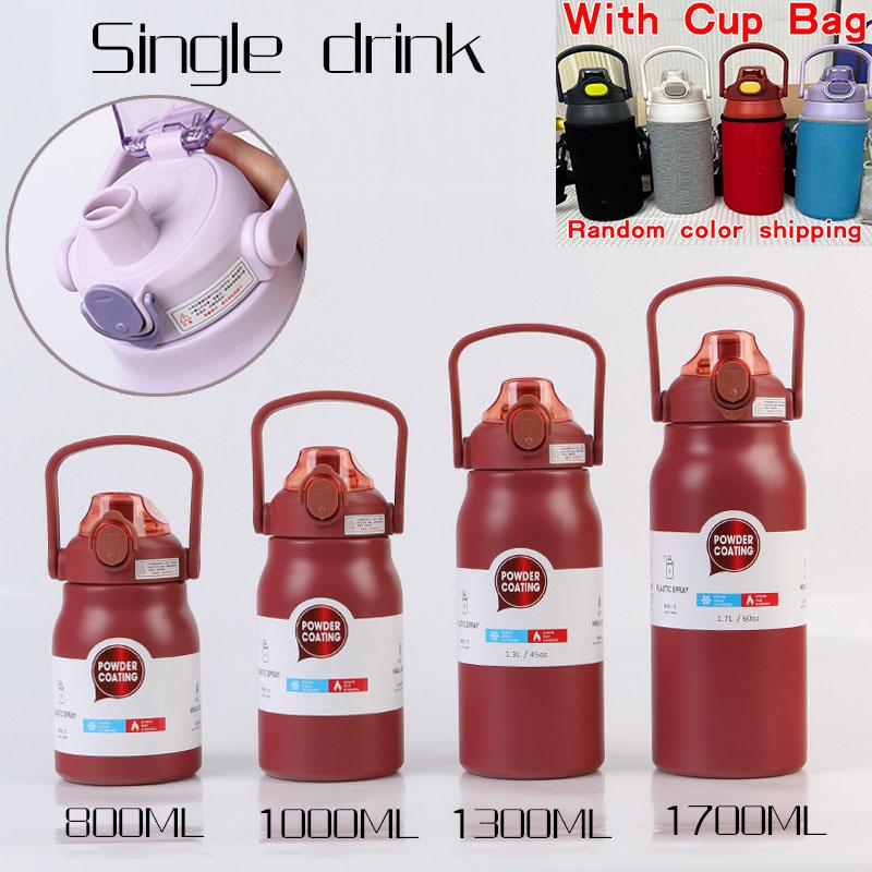1.3L/1.7L Large Capacity Thermo Bottle Stainless Steel Thermal Thermo Water Portable Vacuum Mug Thermos Insulated Cup Tumbler