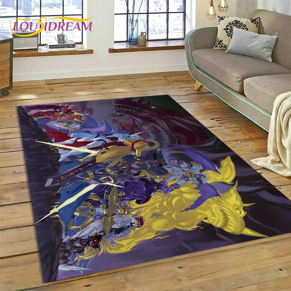 Retro Digimon Adventure Monster Cartoon Carpet Rug for Bedroom Living Room Home Sofa Decoration,Child Game Large Decor Floor Mat