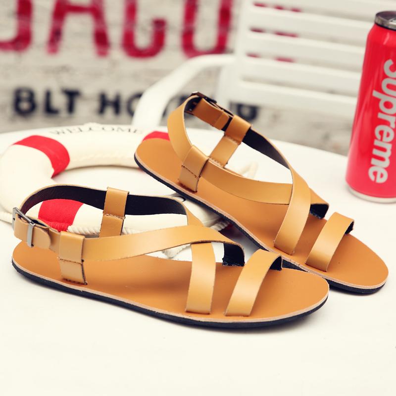 Fashion Summer Men Fashionable Beach Sandals Men Flat-heeled Lightweight Comfortable Business Travel Sandals Size 38-44 Men Sandals