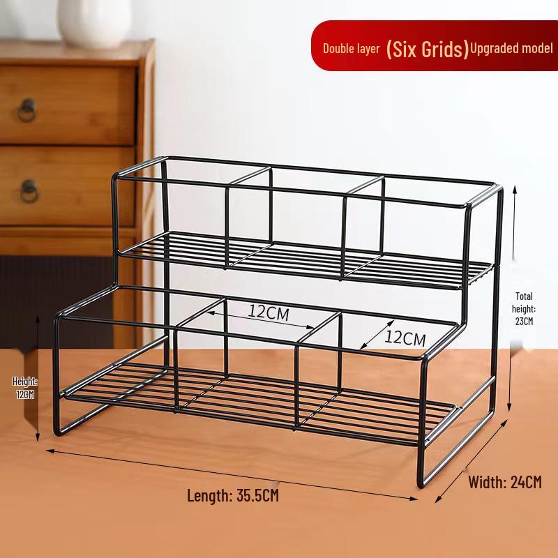 Morin Wrought Iron Four-Tier Syrup and Sauce Bottle Display Rack