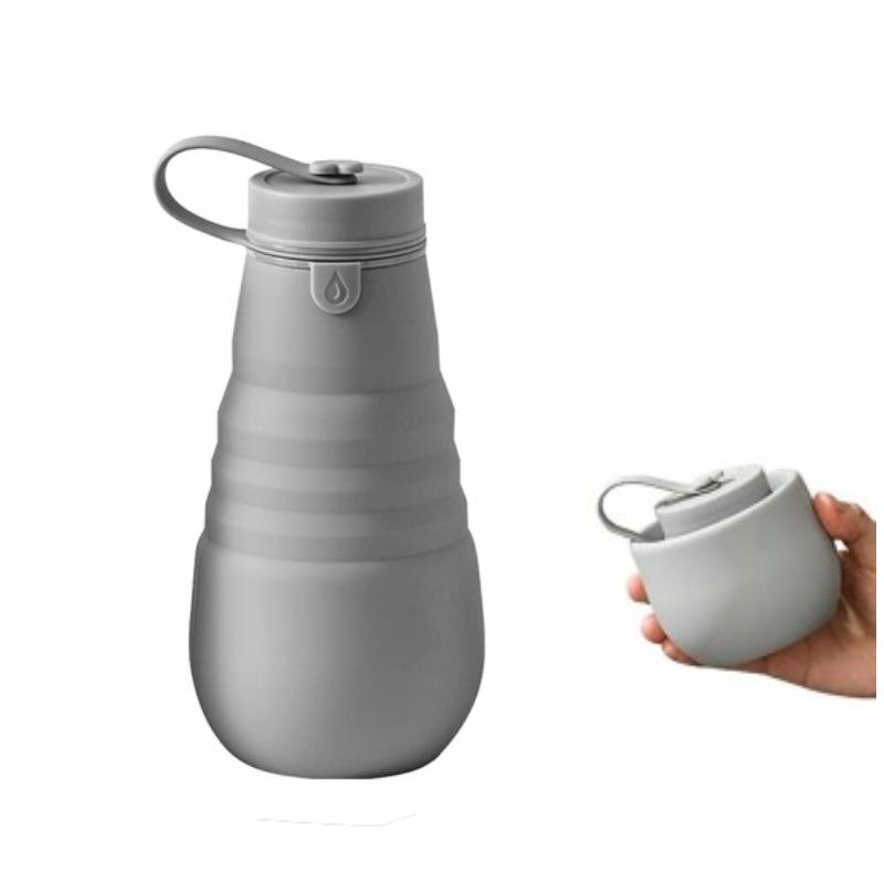 

Силиконовый 500 мл Складной Складной Стакан для Путешествий на Открытом Воздухе Дорожная Спортивная Бутылка для Воды серый