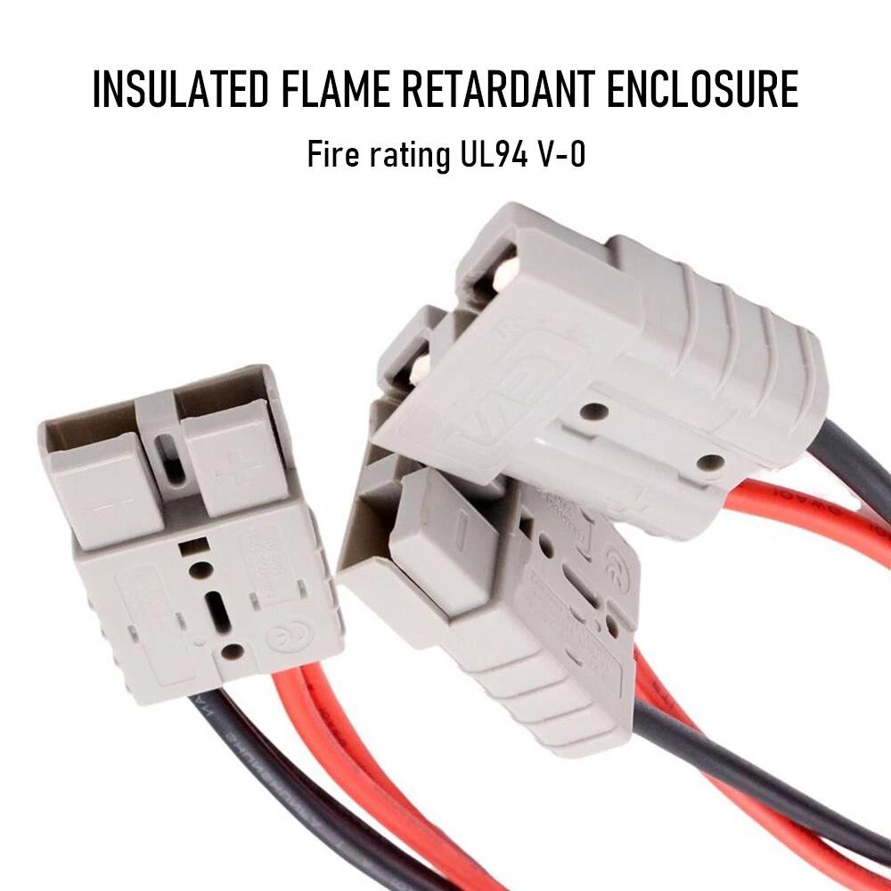 50 Amp Genuine Battery Plug Connector Double Y Adapter 6mm Automotive Cable