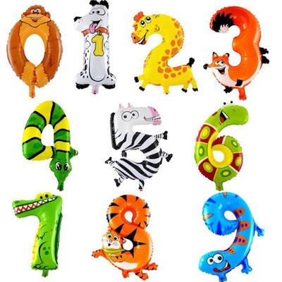 1PC Animal Number Foil Balloons Kids Child Party Birthday Wedding Decor