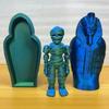 3D Printed Toy Model Mummy Decorative Gifts Egyptian Pharaoh Decorative Ornament Realistic Movable Mummy + Sphinx Set