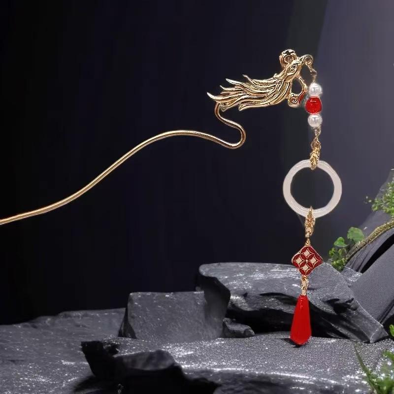 

Phoenix Tassel Hairpin: Traditional Chinese Style Hanfu and Xiuhe Accessory