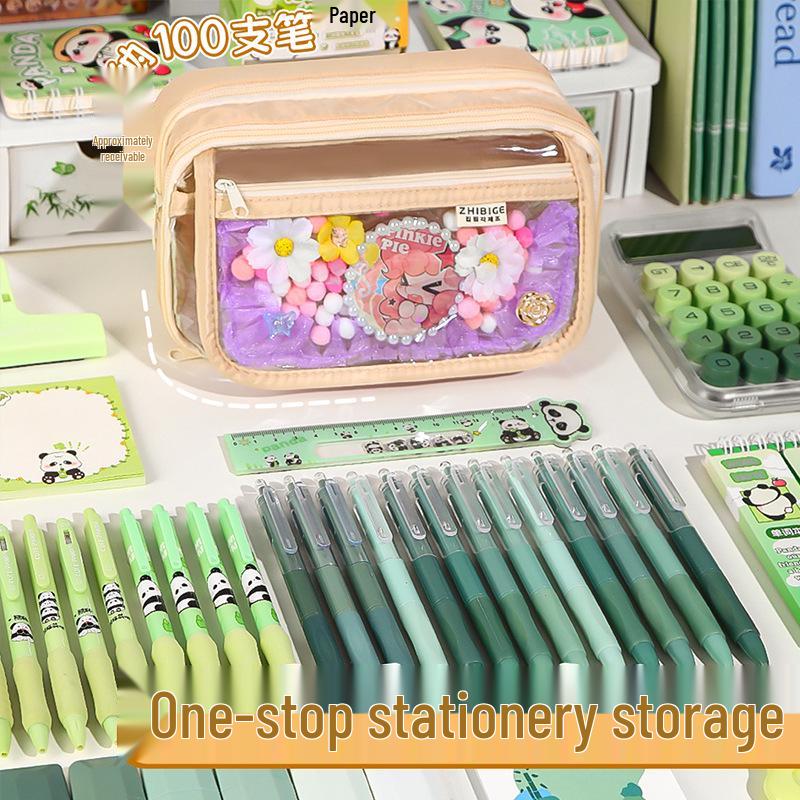 Baji Large Capacity Transparent Pencil Case for Students - 2025 New Arrival