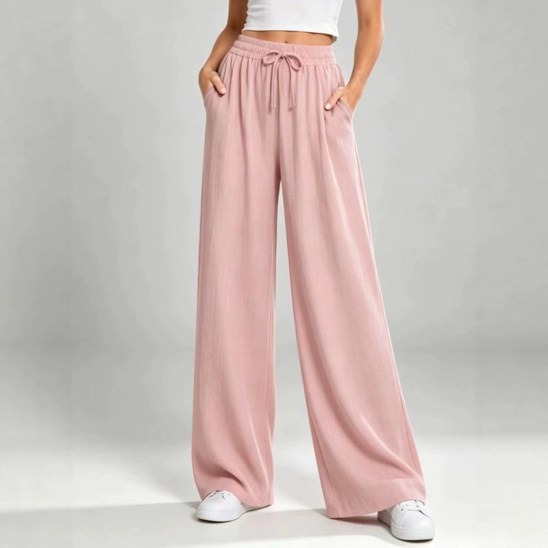 Women S Wide Leg Loose Casual Solid Straight Leg Pants