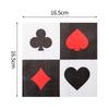 Servilletas Impresas de Póker Patrones en Blanco y Negro con Forma de Corazón Tapetes Desechables para Mesa Decoraciones para Fiestas de Cumpleaños Suministros para Fiestas