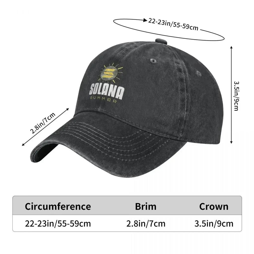 Cappellino da Baseball Solanaed Cryptocurrency SOL Internet Coin Uomo Donna Hip Hop Cappelli Tennis Skate Cappellino Snapback Protezione Solare