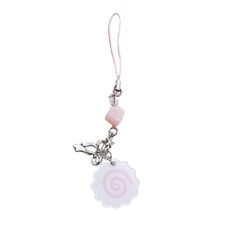 Chic Fish Cake Phone Chain Pendant Cellphone Charm Keyring Cute Acrylic Keychain