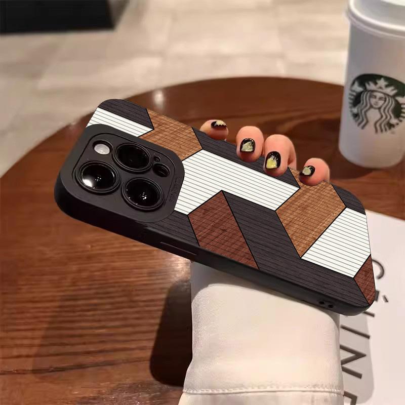 Luxury Vintage Wood Grain Phone Case For iPhone 17 16 15 14 13 12 11 Pro Max X XS 7 8 Plus 16E Shockproof Protective Back Cover