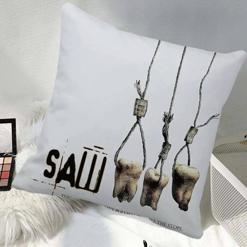 Horror Movie SSaw Pillow Case Square Pillow Bedroom Sofa Leisure Comfort Cushion Car Home Decoration