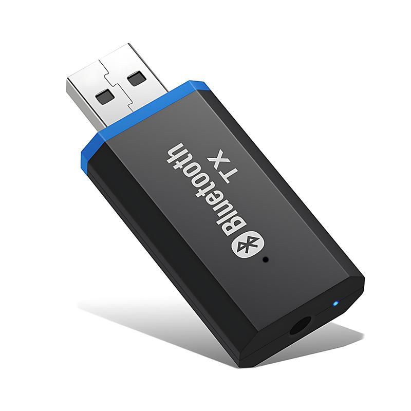 Bluetooth-Sender 5.0 + EDR-Audioadapter für TV-PC-Kopfhörer 3,5-mm-Buchse AUX USB-Stereo-Musik-Wireless-Adapter Plug & Play