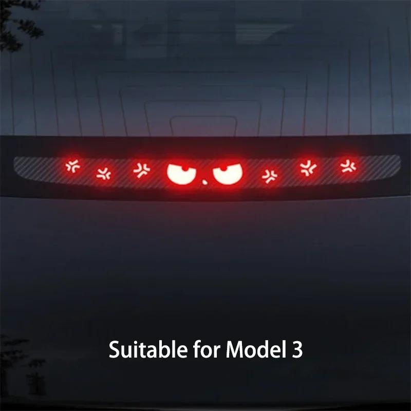 For Tesla Model 3 Highland Car High Mounted Taillight Brake Lamp Car Brake Projection Board PVC Tail Light Emblem Stickers Amagi