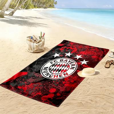 FC Bayern München Print Strandtuch, Großes Weiches Schnelltrocknendes Handtuch für Strand Camping Schwimmen
